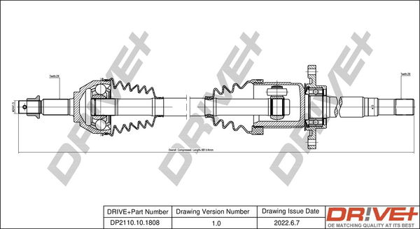 Antriebswelle Vorderachse rechts Dr!ve+ DP2110.10.1808 von Dr!ve+