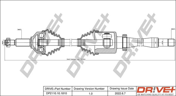 Antriebswelle Vorderachse rechts Dr!ve+ DP2110.10.1810 von Dr!ve+