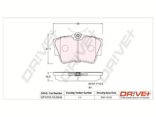 Bremsbelagsatz, Scheibenbremse Hinterachse Dr!ve+ DP1010.10.0046 von Dr!ve+