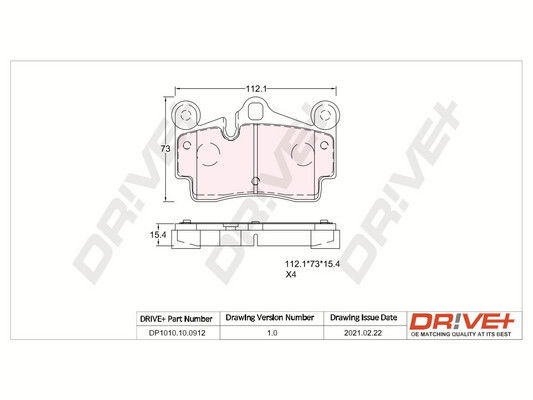 Bremsbelagsatz, Scheibenbremse Hinterachse Dr!ve+ DP1010.10.0912 von Dr!ve+