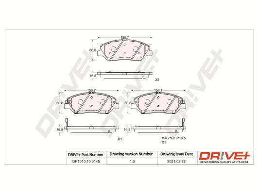 Bremsbelagsatz, Scheibenbremse Vorderachse Dr!ve+ DP1010.10.0145 von Dr!ve+