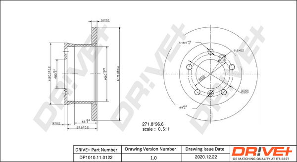 Bremsscheibe Hinterachse Dr!ve+ DP1010.11.0122 von Dr!ve+