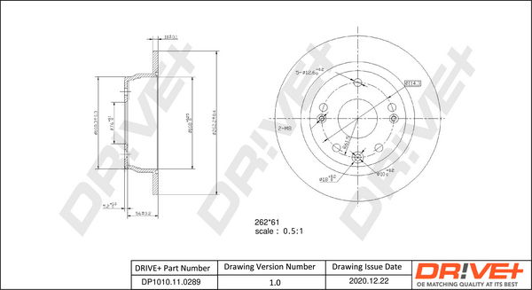 Bremsscheibe Hinterachse Dr!ve+ DP1010.11.0289 von Dr!ve+