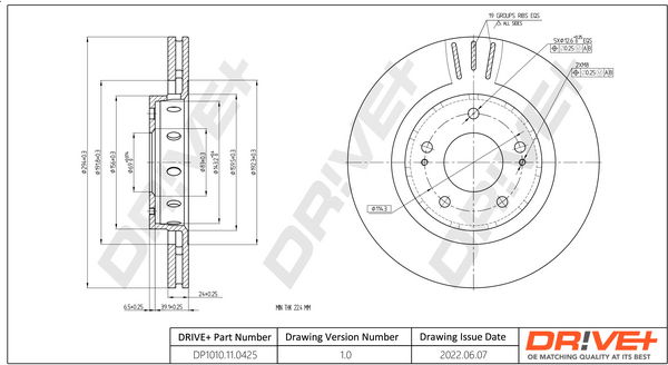 Bremsscheibe Vorderachse Dr!ve+ DP1010.11.0425 von Dr!ve+