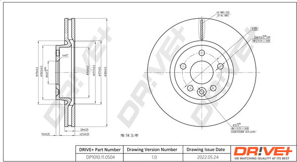 Bremsscheibe Vorderachse Dr!ve+ DP1010.11.0504 von Dr!ve+