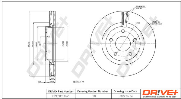 Bremsscheibe Vorderachse Dr!ve+ DP1010.11.0571 von Dr!ve+