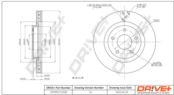 Bremsscheibe Vorderachse Dr!ve+ DP1010.11.0590 von Dr!ve+