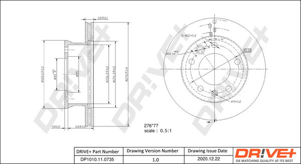 Bremsscheibe Vorderachse Dr!ve+ DP1010.11.0735 von Dr!ve+