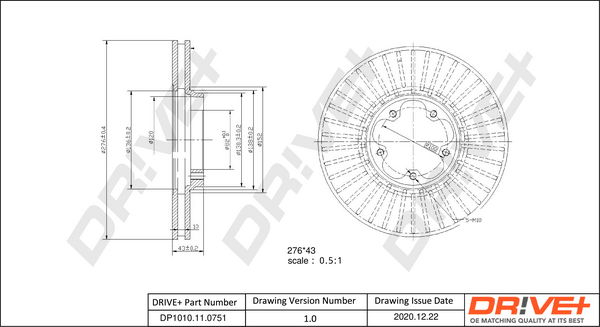 Bremsscheibe Vorderachse Dr!ve+ DP1010.11.0751 von Dr!ve+