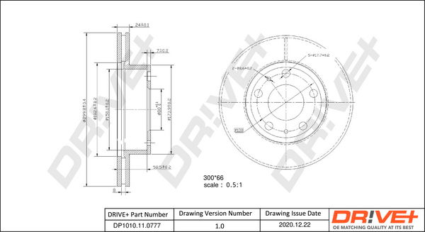 Bremsscheibe Vorderachse Dr!ve+ DP1010.11.0777 von Dr!ve+