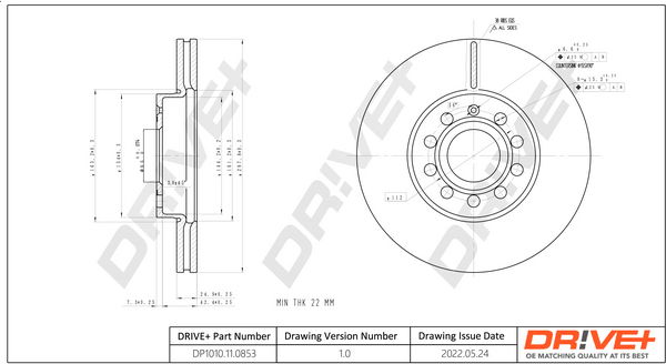 Bremsscheibe Vorderachse Dr!ve+ DP1010.11.0853 von Dr!ve+