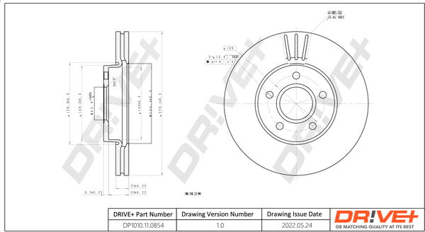 Bremsscheibe Vorderachse Dr!ve+ DP1010.11.0854 von Dr!ve+