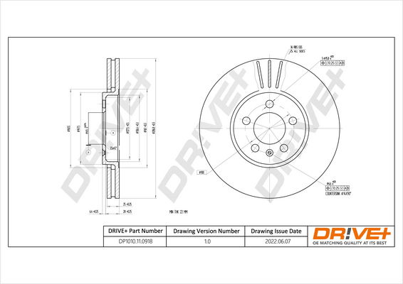 Bremsscheibe Vorderachse Dr!ve+ DP1010.11.0918 von Dr!ve+