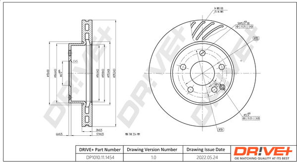 Bremsscheibe Vorderachse Dr!ve+ DP1010.11.1454 von Dr!ve+