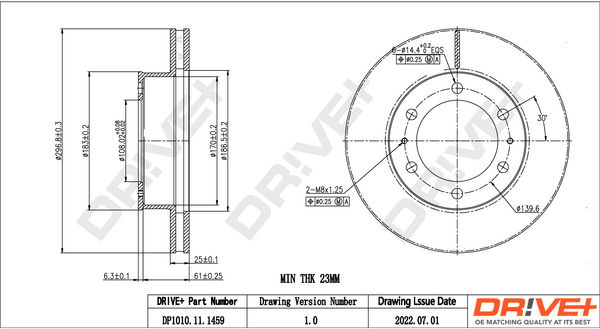 Bremsscheibe Vorderachse Dr!ve+ DP1010.11.1459 von Dr!ve+