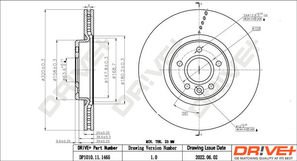 Bremsscheibe Vorderachse Dr!ve+ DP1010.11.1465 von Dr!ve+