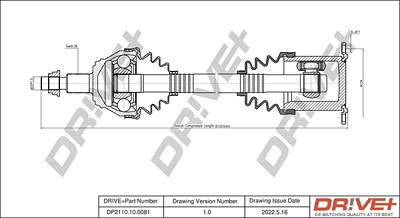 Dr!ve+ Antriebswelle [Hersteller-Nr. DP2110.10.0081] für Audi, VW von Dr!ve+