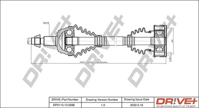 Dr!ve+ Antriebswelle [Hersteller-Nr. DP2110.10.0086] für Audi, Seat, Skoda, VW von Dr!ve+