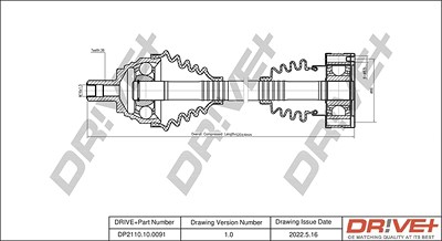 Dr!ve+ Antriebswelle [Hersteller-Nr. DP2110.10.0091] für Audi, Seat, Skoda, VW von Dr!ve+