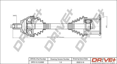 Dr!ve+ Antriebswelle [Hersteller-Nr. DP2110.10.0092] für Audi, Seat, Skoda, VW von Dr!ve+