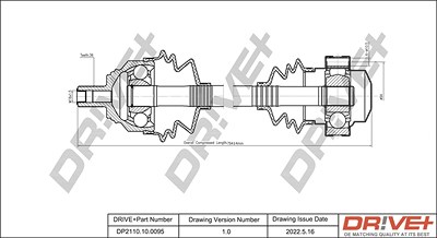 Dr!ve+ Antriebswelle [Hersteller-Nr. DP2110.10.0095] für Audi, Seat, Skoda, VW von Dr!ve+