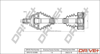 Dr!ve+ Antriebswelle [Hersteller-Nr. DP2110.10.0096] für Audi, Seat, Skoda, VW von Dr!ve+