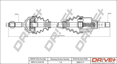 Dr!ve+ Antriebswelle [Hersteller-Nr. DP2110.10.0175] für Citroën von Dr!ve+