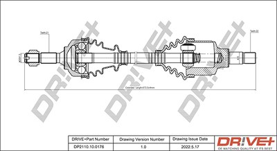 Dr!ve+ Antriebswelle [Hersteller-Nr. DP2110.10.0176] für Citroën, Peugeot von Dr!ve+