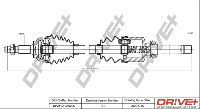 Dr!ve+ Antriebswelle [Hersteller-Nr. DP2110.10.0205] für Citroën von Dr!ve+