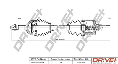 Dr!ve+ Antriebswelle [Hersteller-Nr. DP2110.10.0206] für Citroën, Peugeot von Dr!ve+