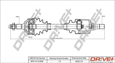 Dr!ve+ Antriebswelle [Hersteller-Nr. DP2110.10.0208] für Citroën, Peugeot von Dr!ve+