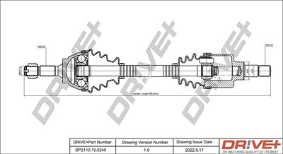 Dr!ve+ Antriebswelle [Hersteller-Nr. DP2110.10.0240] für Peugeot, Citroën von Dr!ve+