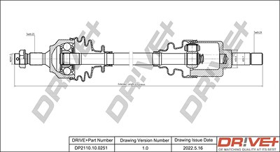 Dr!ve+ Antriebswelle [Hersteller-Nr. DP2110.10.0251] für Citroën, Peugeot von Dr!ve+