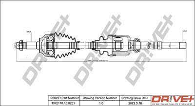 Dr!ve+ Antriebswelle [Hersteller-Nr. DP2110.10.0261] für Citroën, Peugeot von Dr!ve+