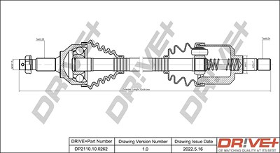 Dr!ve+ Antriebswelle [Hersteller-Nr. DP2110.10.0262] für Citroën, Peugeot von Dr!ve+