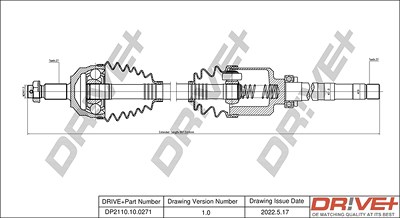 Dr!ve+ Antriebswelle [Hersteller-Nr. DP2110.10.0271] für Peugeot, Citroën von Dr!ve+