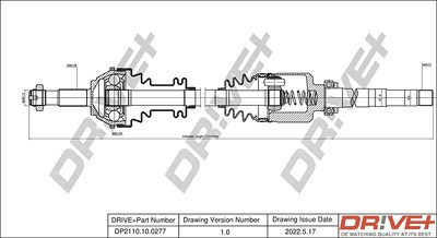 Dr!ve+ Antriebswelle [Hersteller-Nr. DP2110.10.0277] für Citroën, Fiat, Peugeot von Dr!ve+