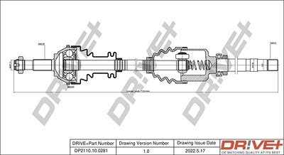 Dr!ve+ Antriebswelle [Hersteller-Nr. DP2110.10.0281] für Citroën, Fiat, Peugeot von Dr!ve+