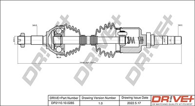 Dr!ve+ Antriebswelle [Hersteller-Nr. DP2110.10.0285] für Citroën, Fiat, Peugeot von Dr!ve+