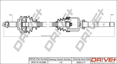 Dr!ve+ Antriebswelle [Hersteller-Nr. DP2110.10.0289] für Citroën, Lancia, Fiat, Peugeot von Dr!ve+