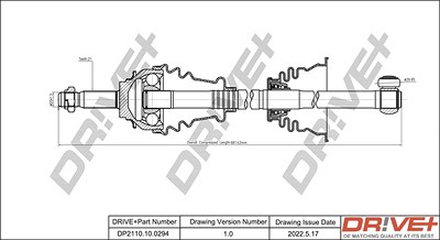 Dr!ve+ Antriebswelle [Hersteller-Nr. DP2110.10.0294] für Dacia, Renault von Dr!ve+