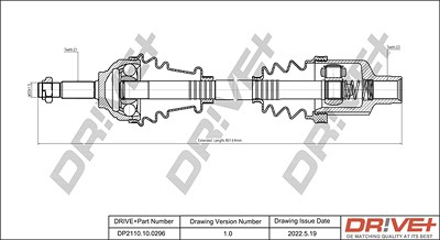 Dr!ve+ Antriebswelle [Hersteller-Nr. DP2110.10.0296] für Dacia, Renault von Dr!ve+