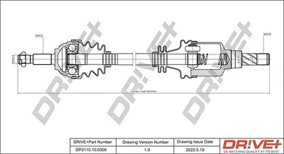 Dr!ve+ Antriebswelle [Hersteller-Nr. DP2110.10.0305] für Dacia, Renault von Dr!ve+