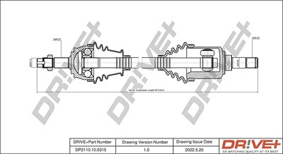 Dr!ve+ Antriebswelle [Hersteller-Nr. DP2110.10.0315] für Fiat von Dr!ve+