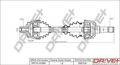 Dr!ve+ Antriebswelle [Hersteller-Nr. DP2110.10.0384] für Ford, VW von Dr!ve+