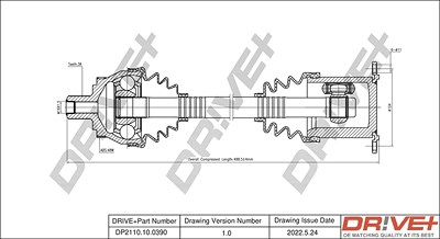 Dr!ve+ Antriebswelle [Hersteller-Nr. DP2110.10.0390] für Ford, Seat, VW von Dr!ve+