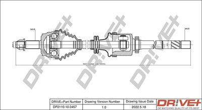 Dr!ve+ Antriebswelle [Hersteller-Nr. DP2110.10.0457] für Opel, Renault von Dr!ve+