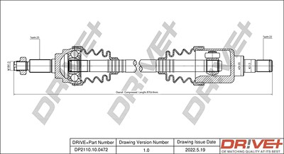 Dr!ve+ Antriebswelle [Hersteller-Nr. DP2110.10.0472] für Opel, Suzuki von Dr!ve+