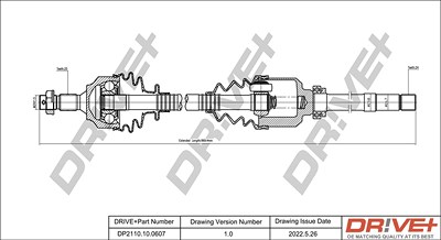 Dr!ve+ Antriebswelle [Hersteller-Nr. DP2110.10.0607] für Citroën, Ds, Peugeot von Dr!ve+