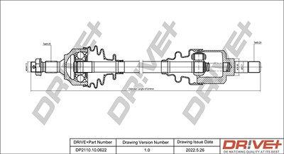 Dr!ve+ Antriebswelle [Hersteller-Nr. DP2110.10.0622] für Citroën, Peugeot von Dr!ve+